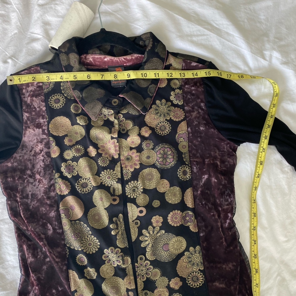 Anac Black and Purple Blouse with Luxurious Texture